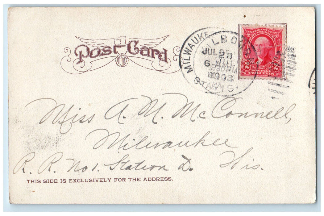 1903 Navy Yard Dells of the Wisconsin WI Kilbourn WI Antique Postcard