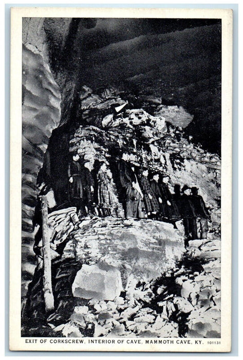 c1920 Exit Corkscrew Interior Cave Rock Mammoth Cave Kentucky Vintage Postcard