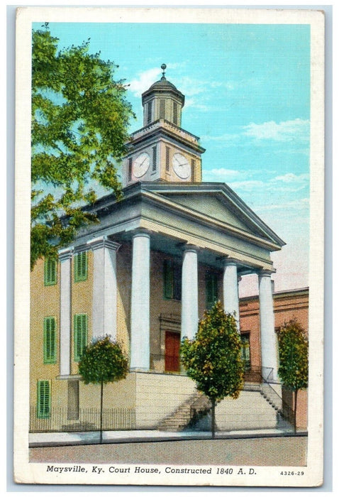 1941 Courts House Constructed Exterior Building Maysville Kentucky KY Postcard