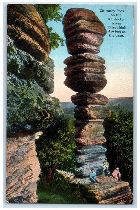 c1910 Chimney Rock Balance Stone Cliff Kentucky River Vintage Antique Postcard