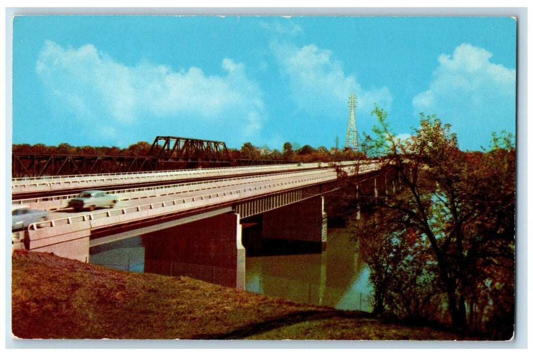 1960 Maumee River Bridge Ohio Turnpike Ohio OH Vintage Antique Unposted Postcard