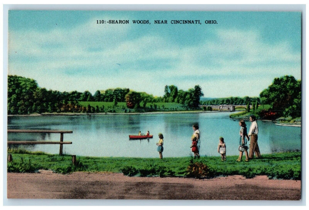 c1940 Scenic View Sharon Woods Near Cincinnati Ohio Vintage Kraemer Art Postcard