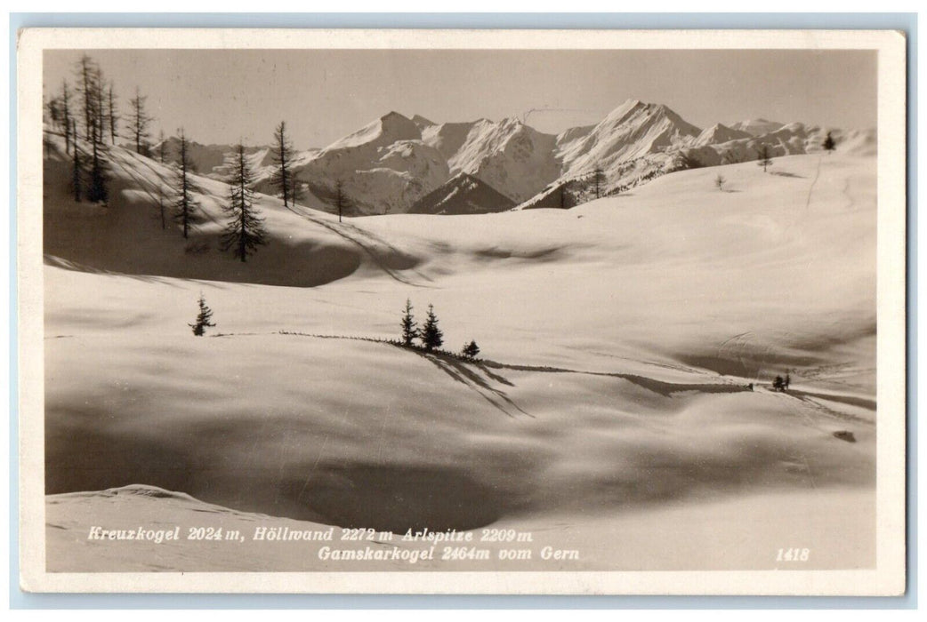 1931 Winter And Mountain View At Austria Posted Vintage RPPC Photo Postcard