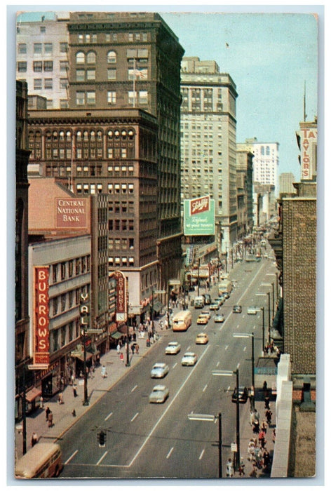 1962 Heart Cleveland Business Retail District Cleveland Ohio OH Vintage Postcard