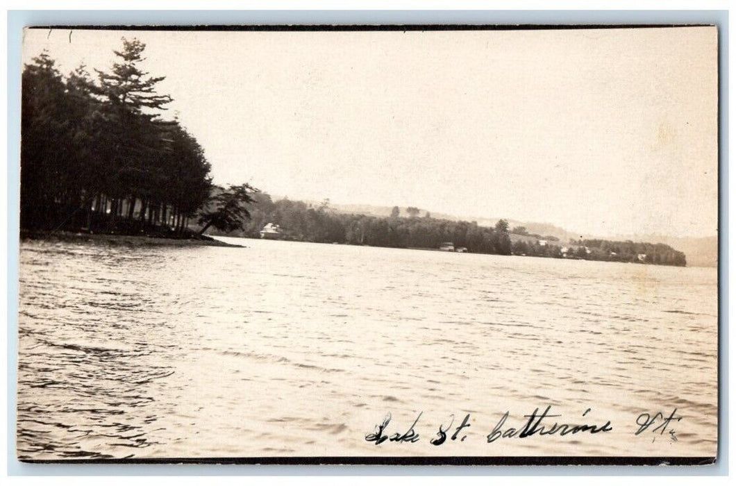 c1907 Lake Saint Catherine View Rutland County Vermont VT RPPC Photo Postcard