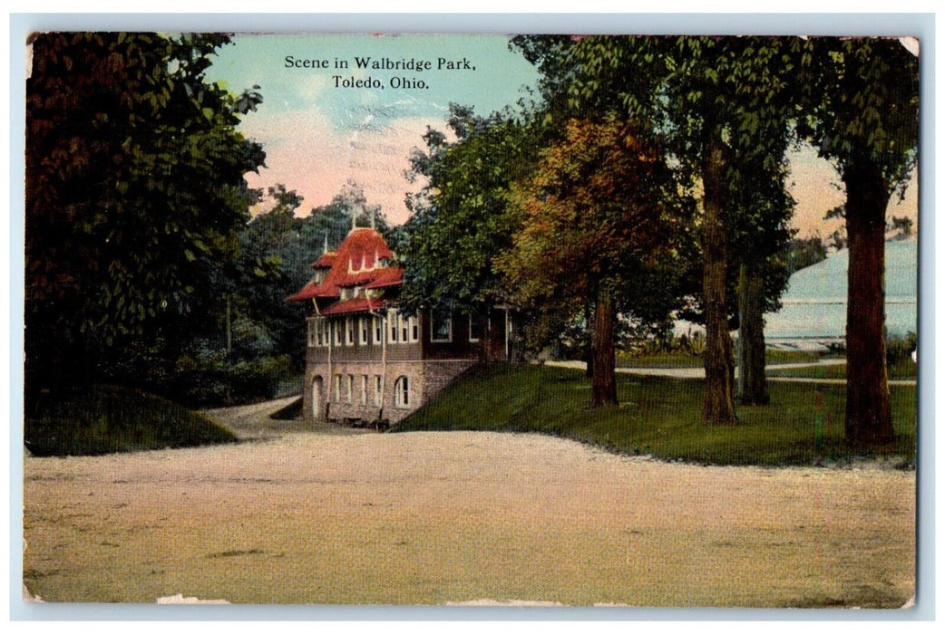 1912 Scene Walbridge Park Building Toledo Ohio Vintage Antique Posted Postcard