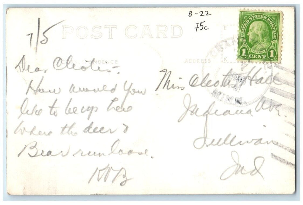 1936 Northwoods Lodge View J.G. Handberg Crane Lake MN RPPC Photo Postcard