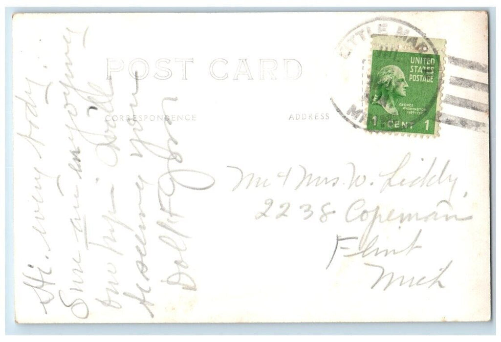 1921 Little Marais Lodge Dining Room Interior Minnesota MN RPPC Photo Postcard