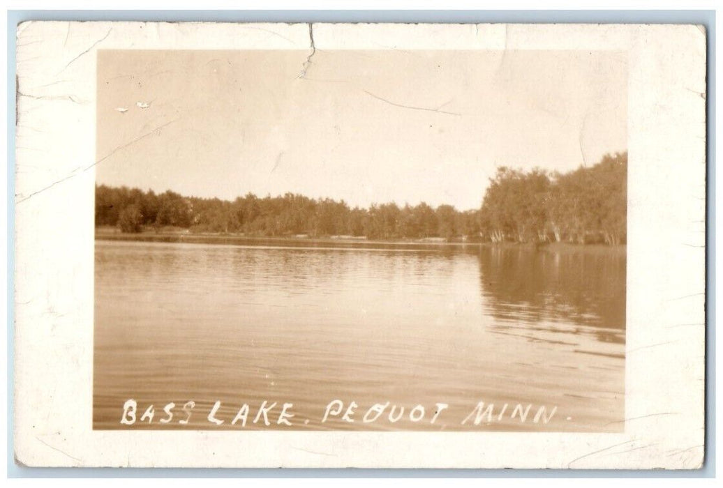 1932 Pequot Lake View Bass Lake Minnesota MN RPPC Photo Posted Postcard