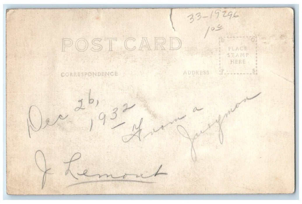 1932 Pequot Lake View Bass Lake Minnesota MN RPPC Photo Posted Postcard