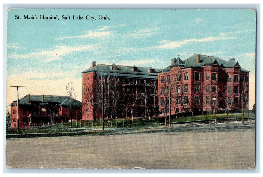 c1910 St. Mark's Hospital Salt Lake City Utah UT Antique Unposted Postcard