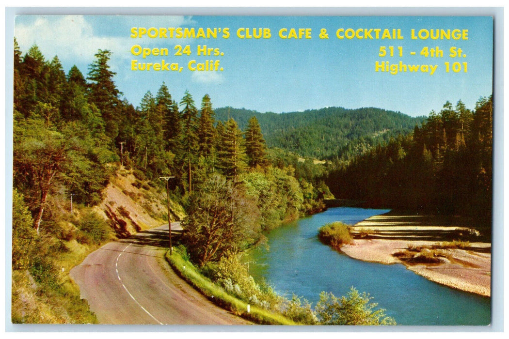 c1960's Sportsman's Club Cafe & Cocktail Lounge Eureka California CA Postcard