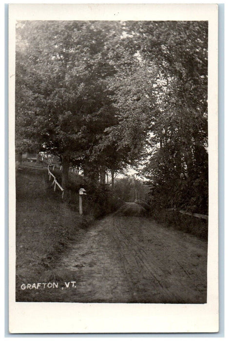 c1910's Grafton Vermont VT, Dirt Road House Top Of Hill RPPC Photo Postcard