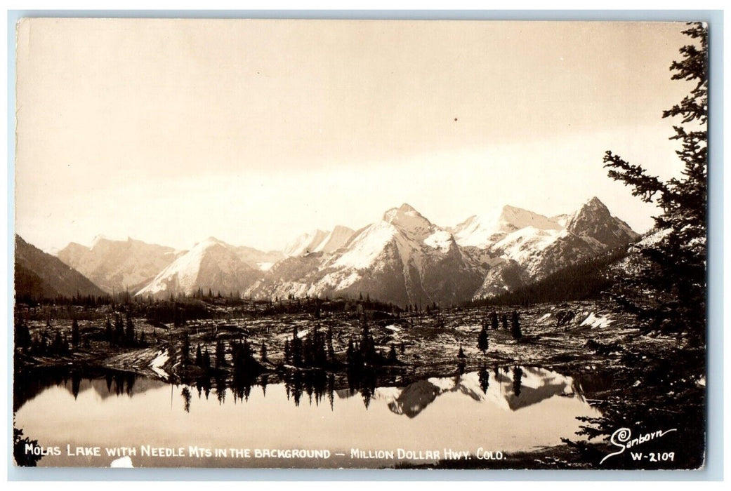 Molas Lake With Needle Mts. Million Dollar Hwy Colorado CO RPPC Photo Postcard