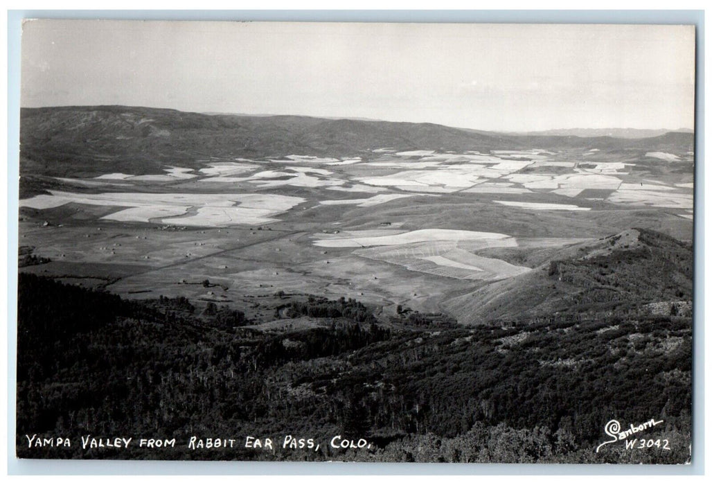 Birds Eye View Yampa Valley From Rabbit Ear Pass Colorado CO RPPC Photo Postcard
