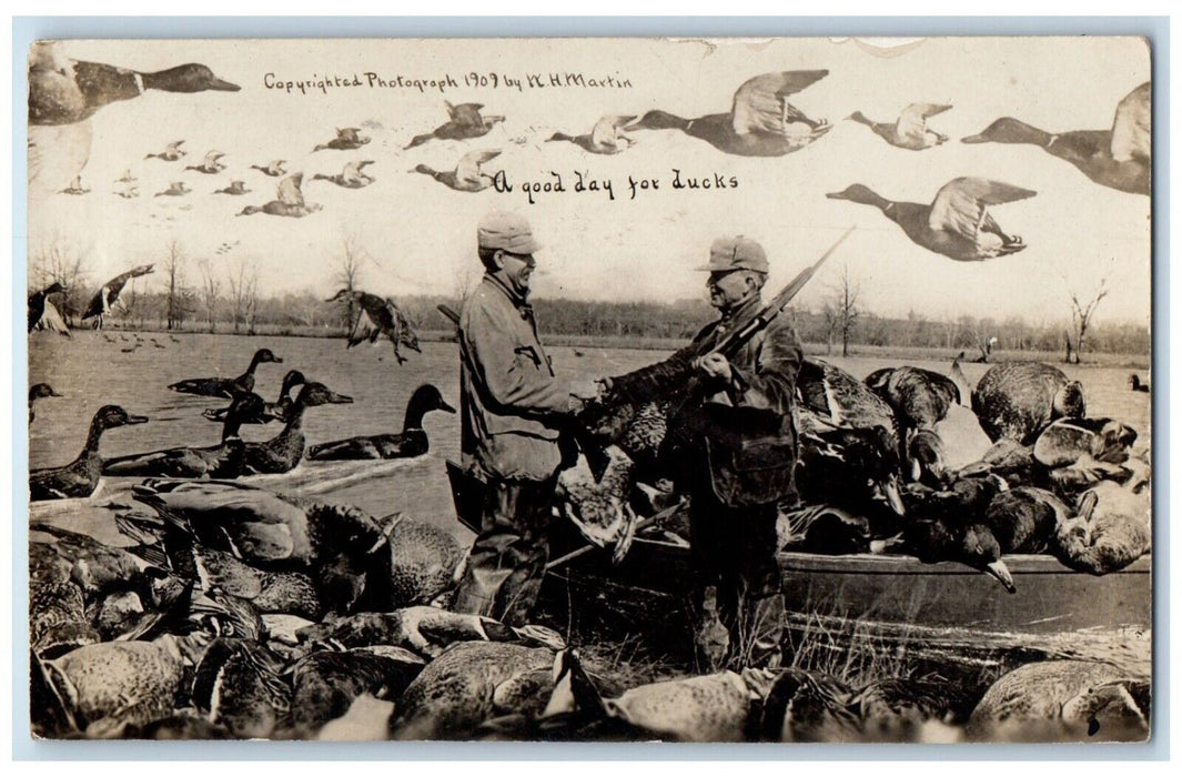 1910 Man Duck Hunting Bennington Vermont VT RPPC Photo Posted Antique Postcard