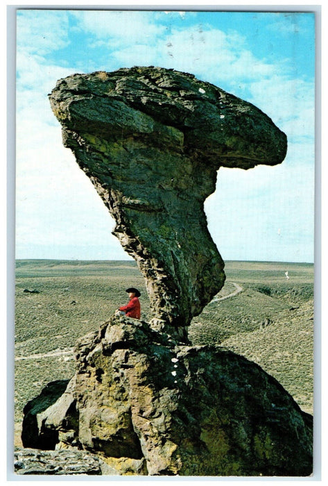 c1960's View of Unusual Balanced Rock Buhl Idaho ID Antique Posted Postcard