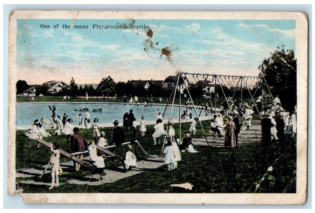 c1910's One Of The Many Playgrounds Seattle Washington WA Antique Postcard