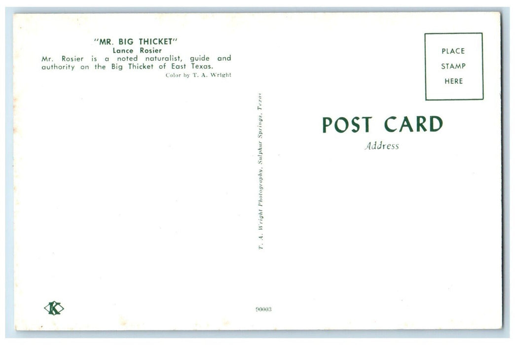 c1960's Lance Rosier Mr. Big Thicket Naturalist Guide Of East Texas TX Postcard