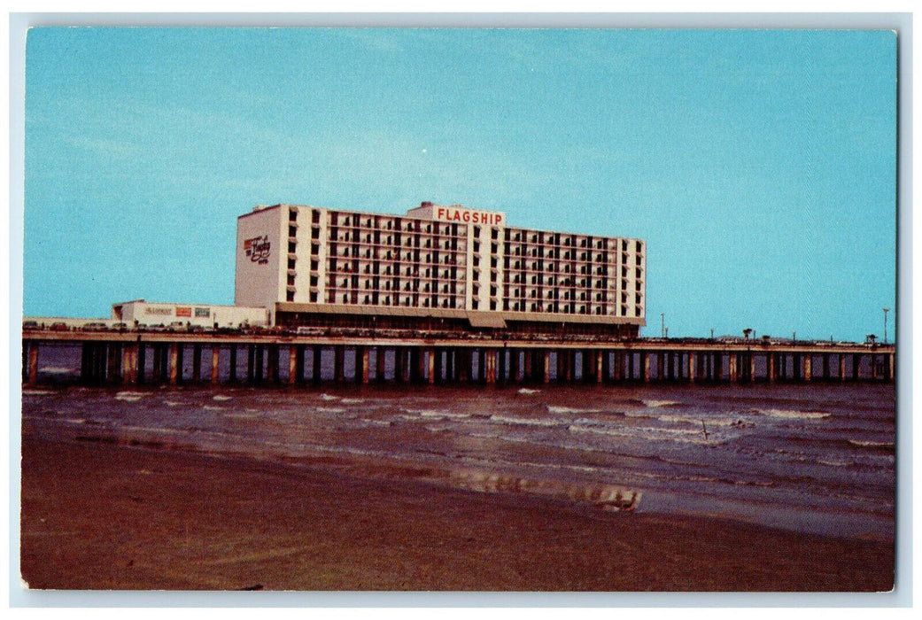 c1950's Flagship Hotel Over The Gulf of Mexico Galveston TX Vintage Postcard