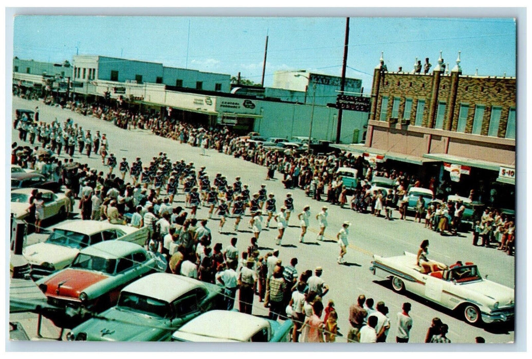 c1950's The Annual Shrimp O Ree Celebration Parade Arkansas Pass TX Postcard