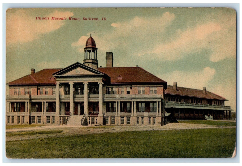 1911 Illinois Masonic Home Sullivan Illinois IL Antique Posted Postcard