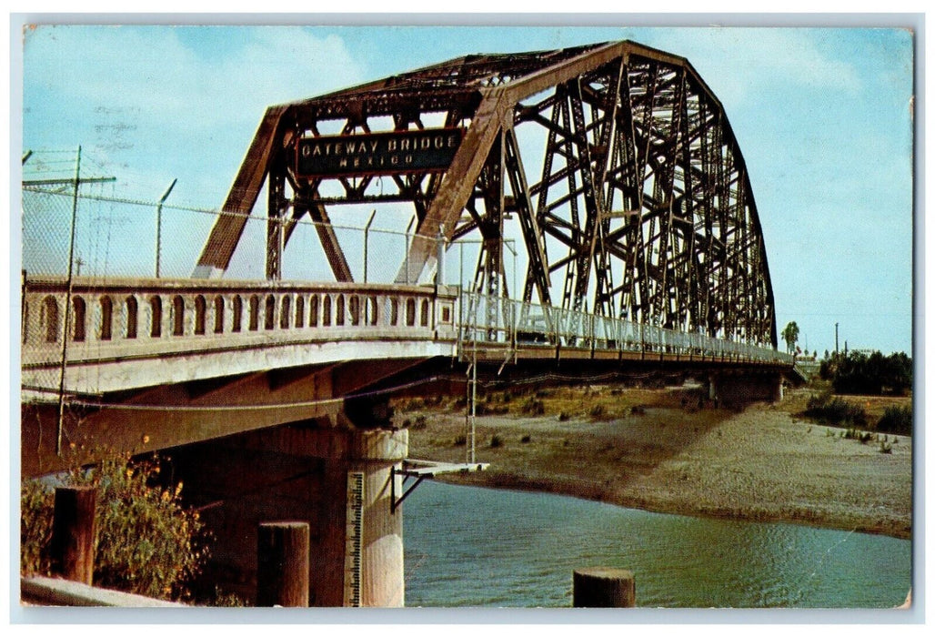 1964 The International Bridge Brownsville San Benito Texas TX Vintage Postcard