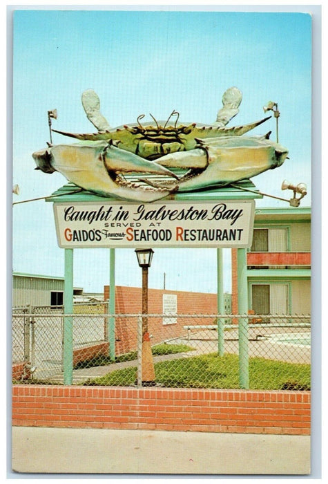 c1950's Gaido's Seafood Restaurant Galveston Texas TX Unposted Vintage Postcard