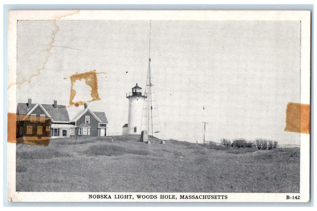c1950's Nobska Light Woods Hole Massachusetts MA Vintage Unposted Postcard