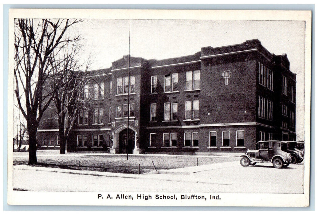 c1950's P.A. Allen High School Bluffton Indiana IN Vintage Unposted Postcard