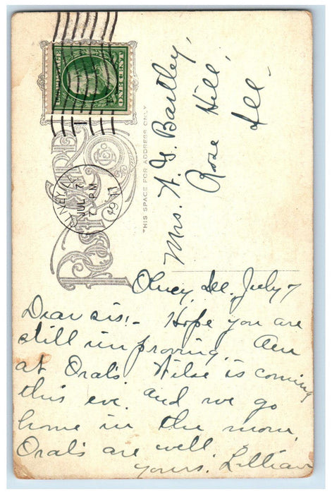 1911 Olney Sanitarium Building Olney Illinois IL Antique Posted Postcard