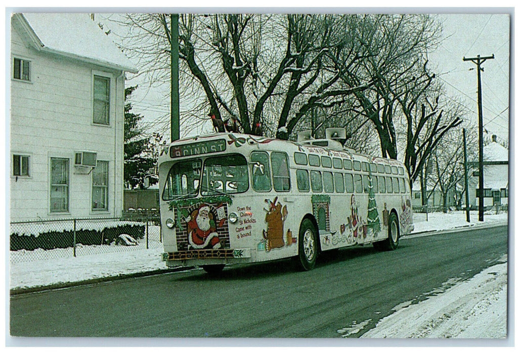 c1950's The RTA Trolley Bus Roams The City Dayton Ohio OH Vintage Postcard