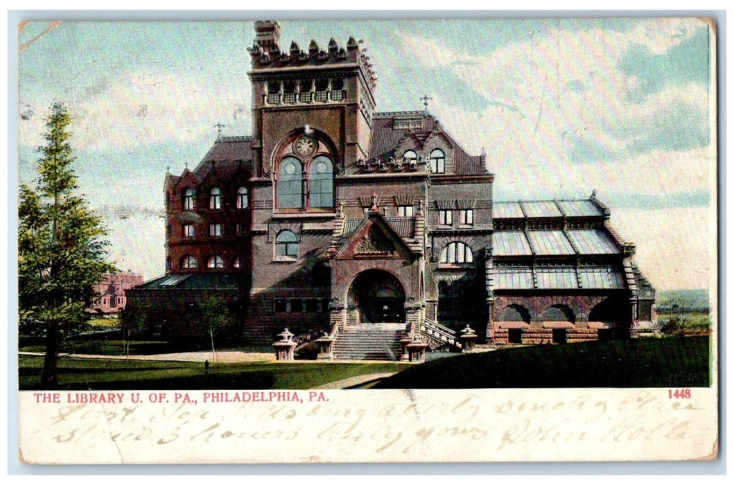 1906 Library University Pennsylvania Philadelphia Pennsylvania Vintage Postcard