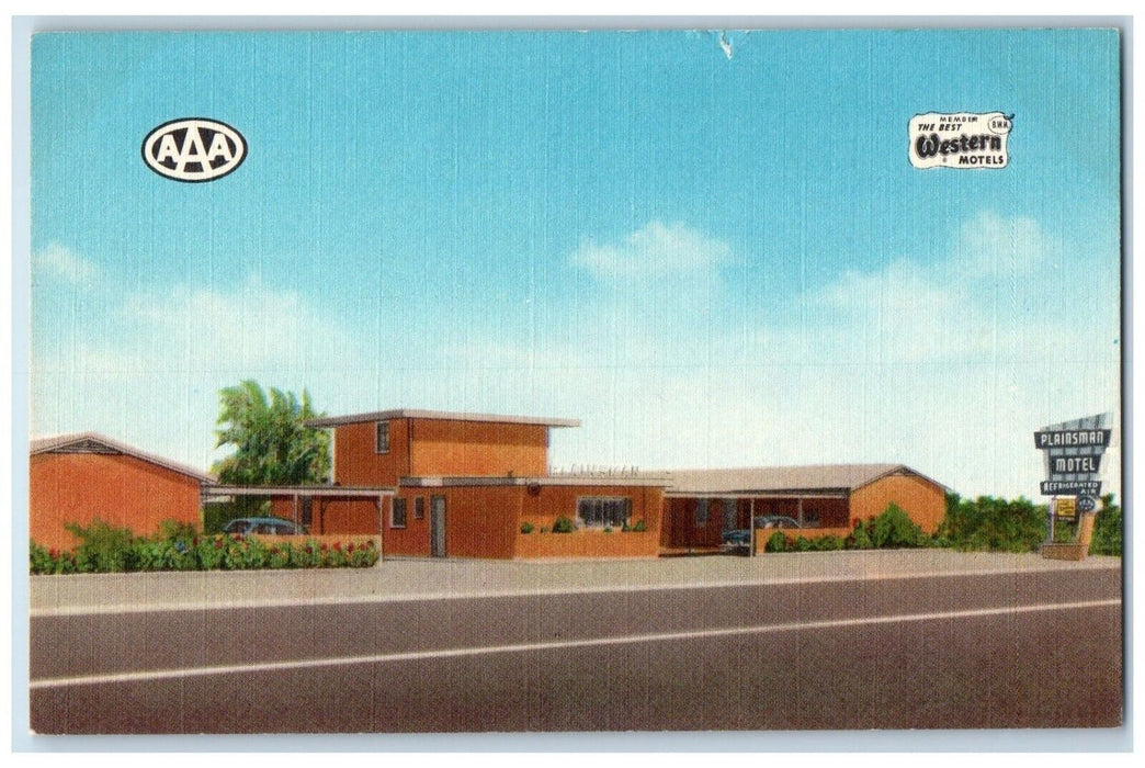 c1960's The Plainsman Motel Car Roadside South Lamesa Texas TX Postcard