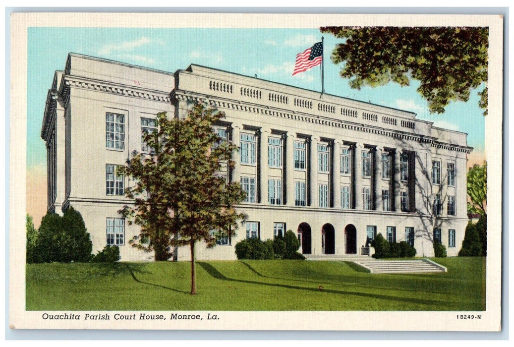 c1940 Ouachita Parish Court House Exterior Building Monroe Louisiana LA Postcard