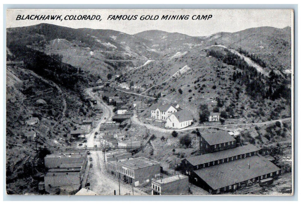 Aerial View Of Famous Gold Mining Camp Blackhawk Colorado CO Postcard