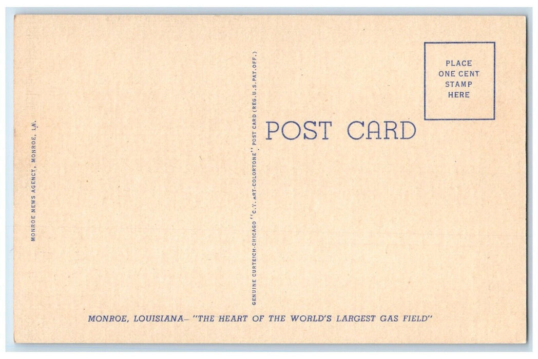 c1940 U.S. Post Office Court House Exterior Building Monroe Louisiana Postcard