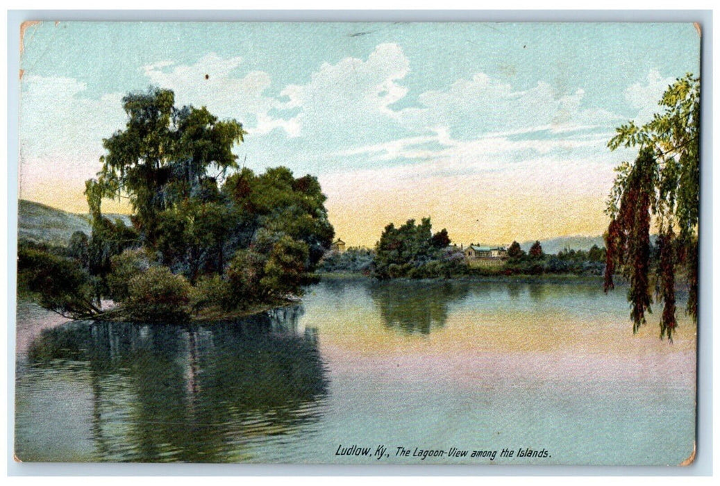 c1910 Lagoon View Among The Islands River Lake Exterior Ludlaw Kentucky Postcard