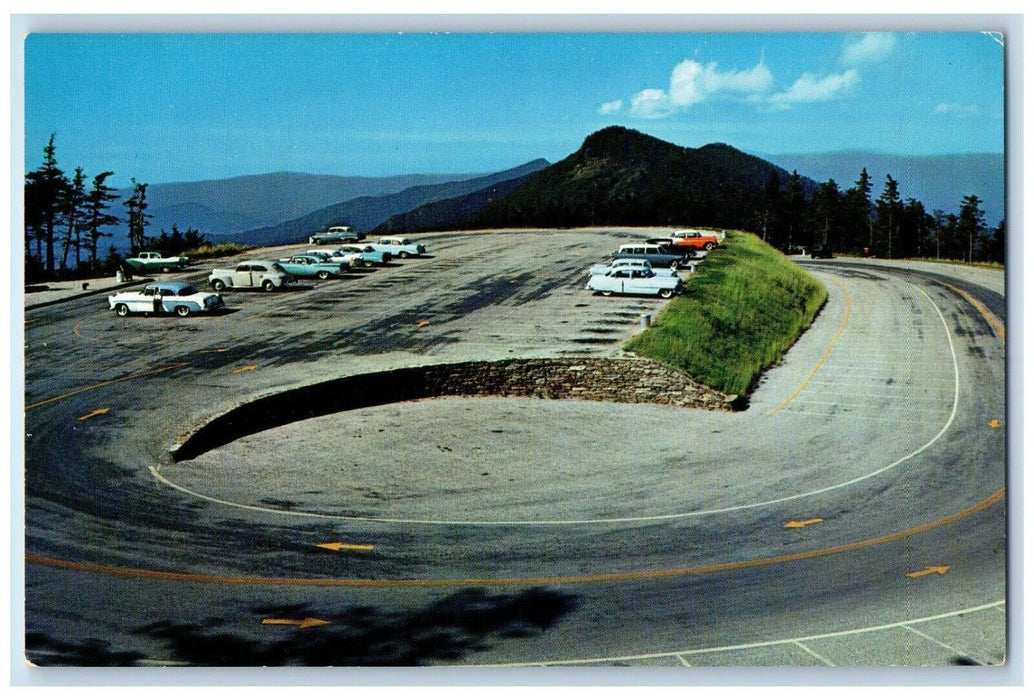 c1960 Parking Area Top Mt. Mitchell State Park Parking North Carolina Postcard