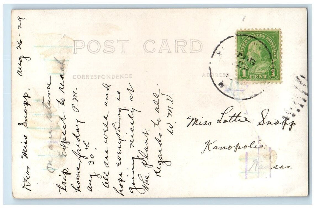 1929 Teton Peaks Mountain View Dodge Wyoming WY RPPC Photo Posted Postcard