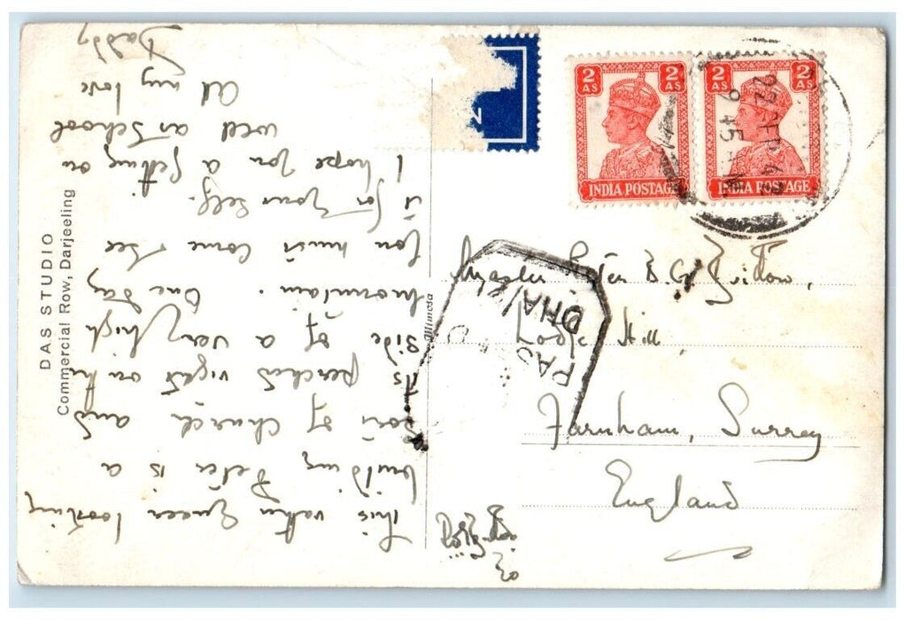 1942 Pashupatinath Temple View Darjeeling India RPPC Photo Posted Postcard