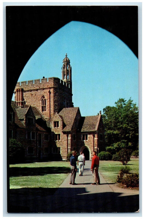 c1960 Looking Through Arch Men's Dormitories Durham North Carolina NC Postcard