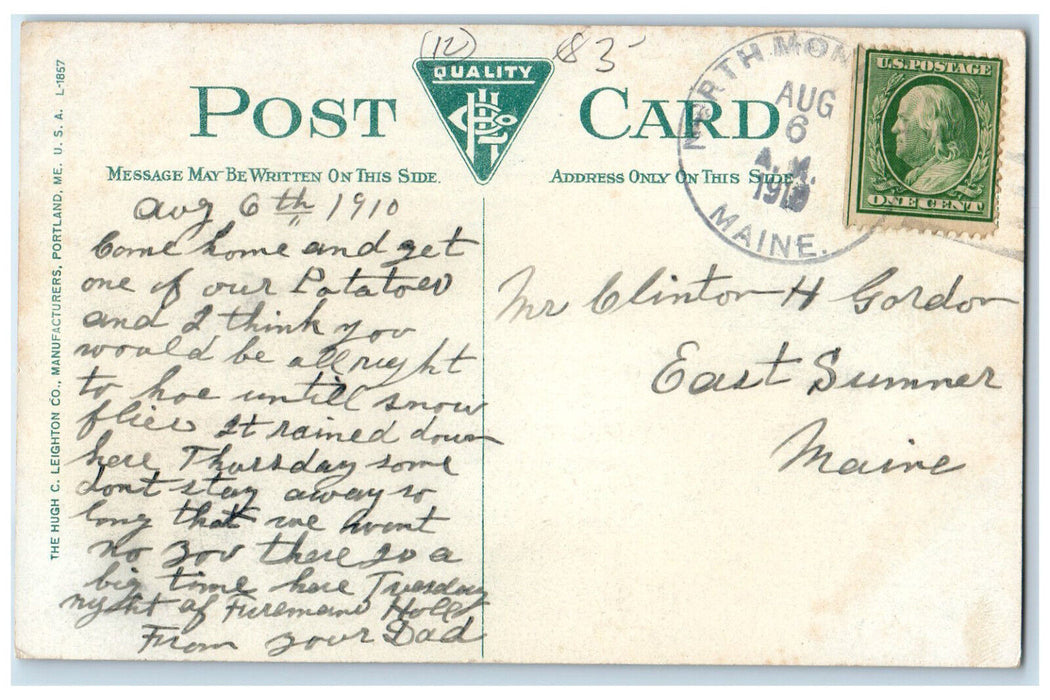 1910 Exaggerated An Aroostook Potato Aroostook County Maine ME Postcard