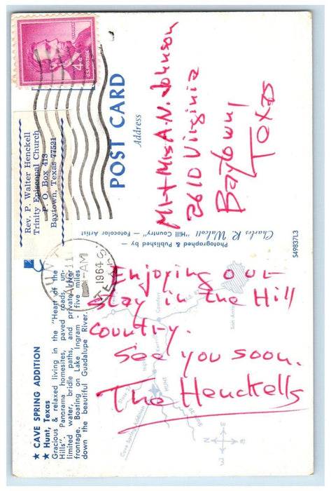 1964 Cave Spring Addition Hunt Texas TX, Multiview Posted Vintage Postcard