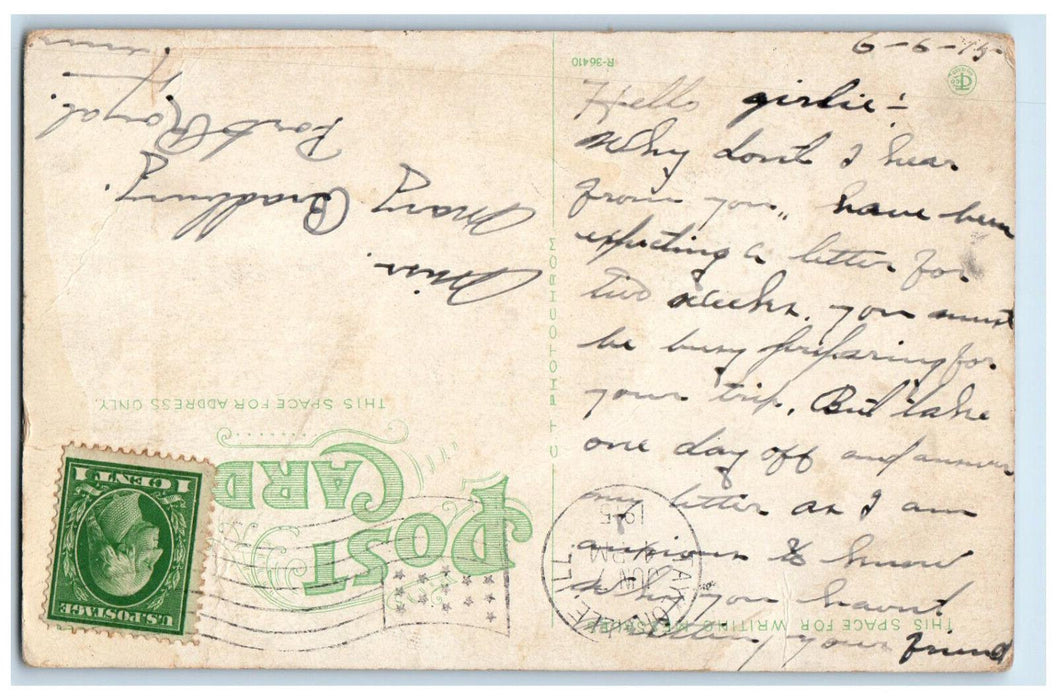 1915 Taylorville Township High School Taylorville Illinois IL Postcard