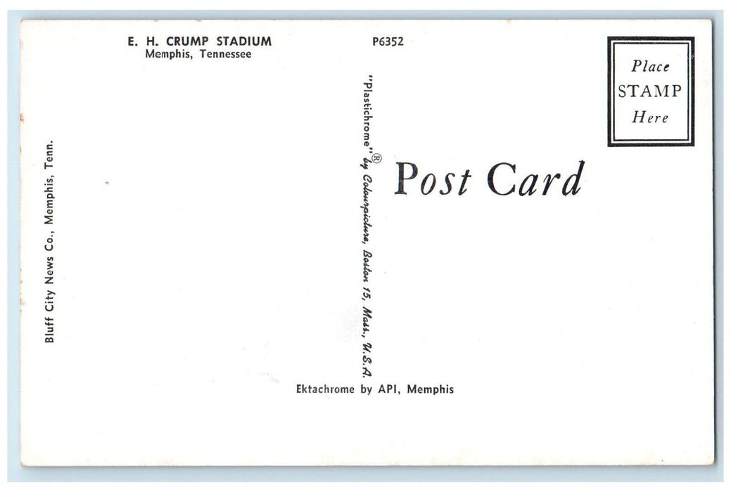 c1950's EH Crump Stadium Football Memphis Tennessee TN Unposted Vintage Postcard