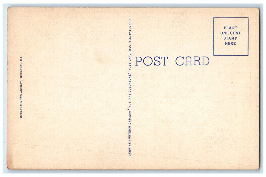c1940's Main Building James Millikin University Decatur Illinois IL Postcard