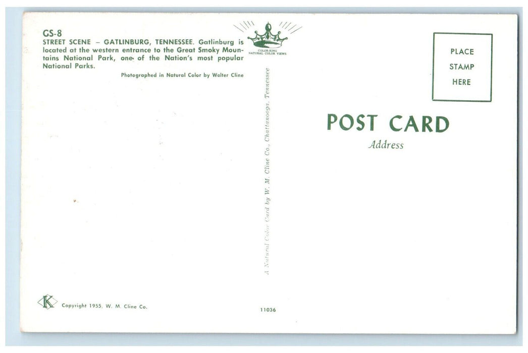 Gatlinburg Tennessee TN, Scene Street Edgepark Motel Whittle Drug Store Postcard