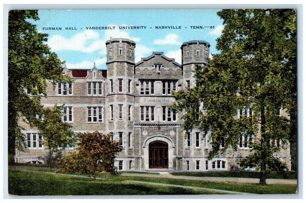c1960's Furman Hall Vanderbilt University Nashville Tennessee TN Postcard