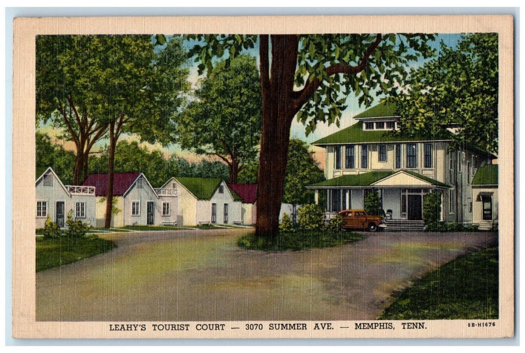 Leahy's Tourist Court Motel Hotel Car Memphis Tennessee TN Vintage Postcard